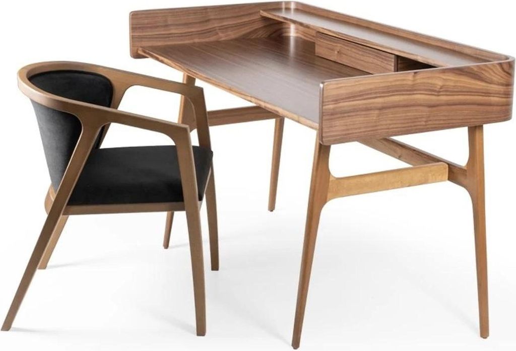 Design Schreibtisch Schlafzimmer Luxus Stuhl Holz Produktbild 