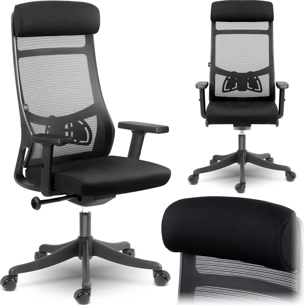 Fauteuil de bureau ergonomique noir Sofotel Brema en micro-maille - 11