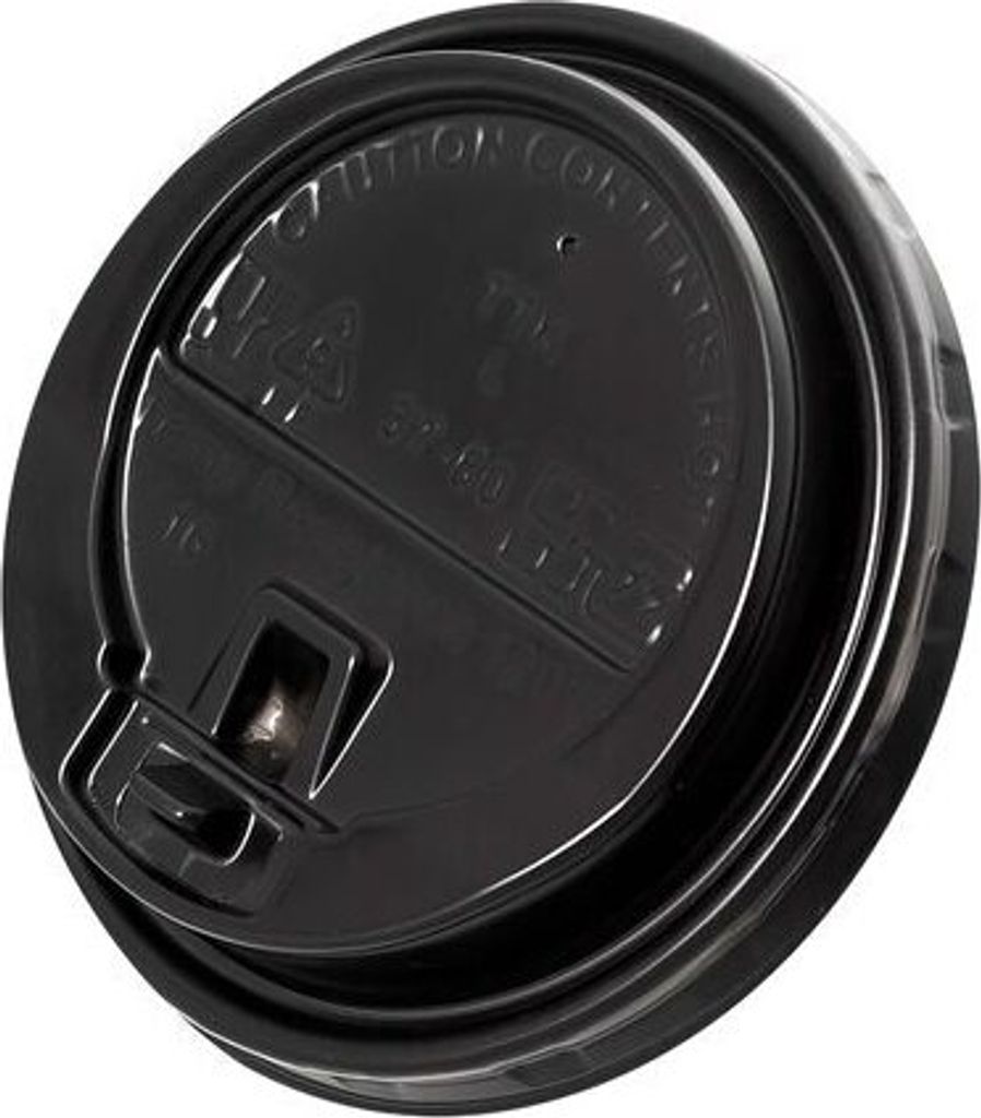 200x Domdeckel mit Verschlußklappe schwarz für Pappbecher COFFEE TO GO 80mm Ø