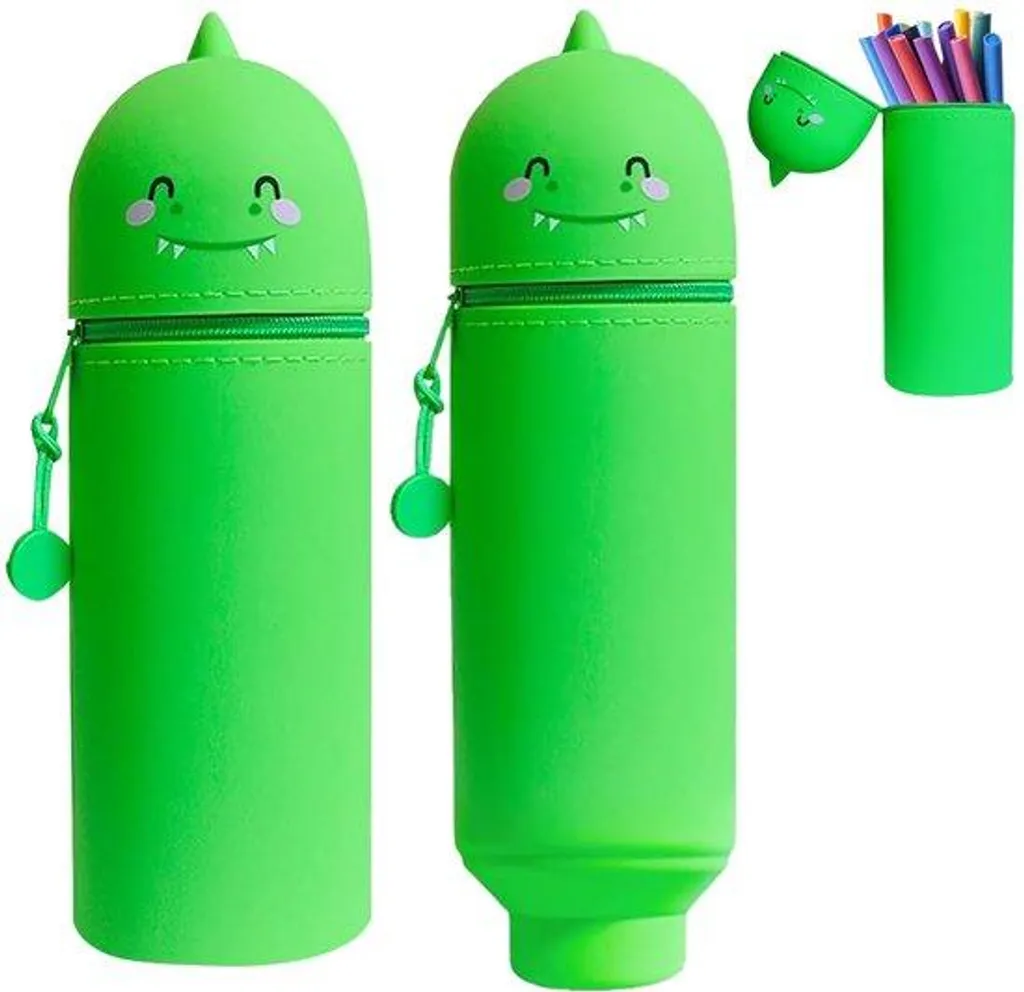 Rangement bureau enfant 2-en-1 : étui silicone 20 cm pour fournitures