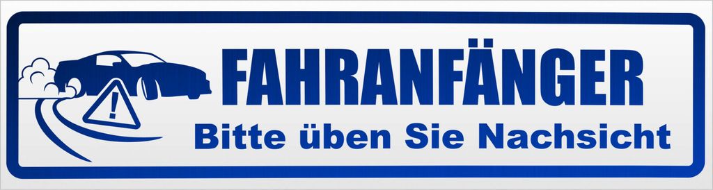 Kiwistar Fahranfänger Nachsicht Magnetschild Schild magnetisch - 20cm Blau - reflektierend - Magnetfolie für Auto PKW Kfz