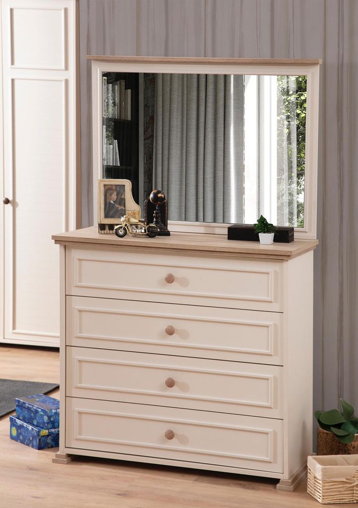 Kommode mit Spiegel Luxus Konsole Kommoden Schlafzimmer Kinderzimmer