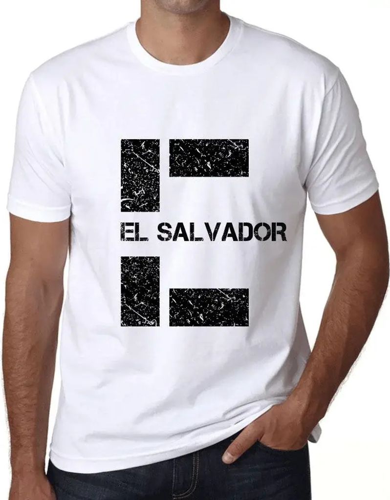 Herren Grafik T-Shirt El Salvador Öko-Verantwortlich Vintage Jahrgang Kurzarm Lustige Druck Geburtstag Geschenk Mann
