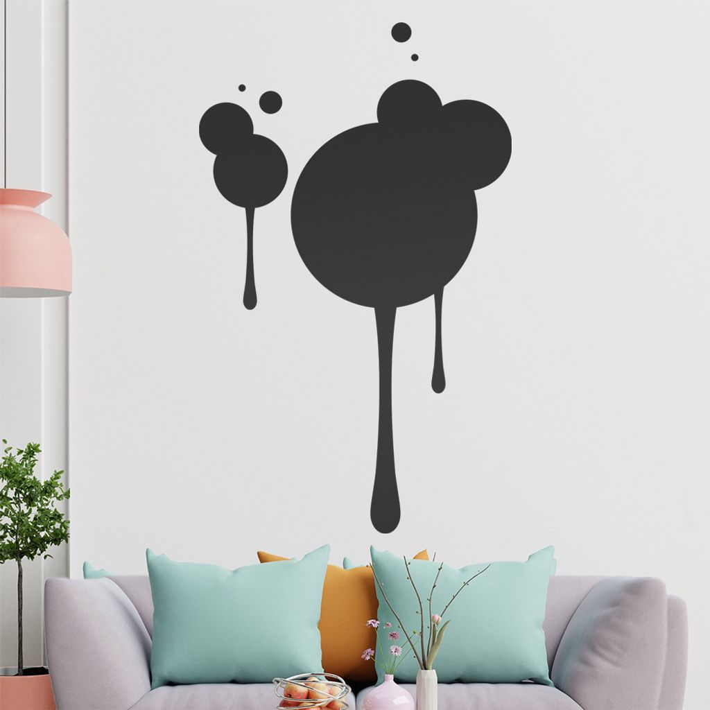 KIWISTAR Graffiti Kreise zerlaufen Wandtattoo in 6 Größen - Wandaufkleber Wall Sticker - Dekoration, Küche, Wohnzimmer, Schlafzimmer, Badezimmer
