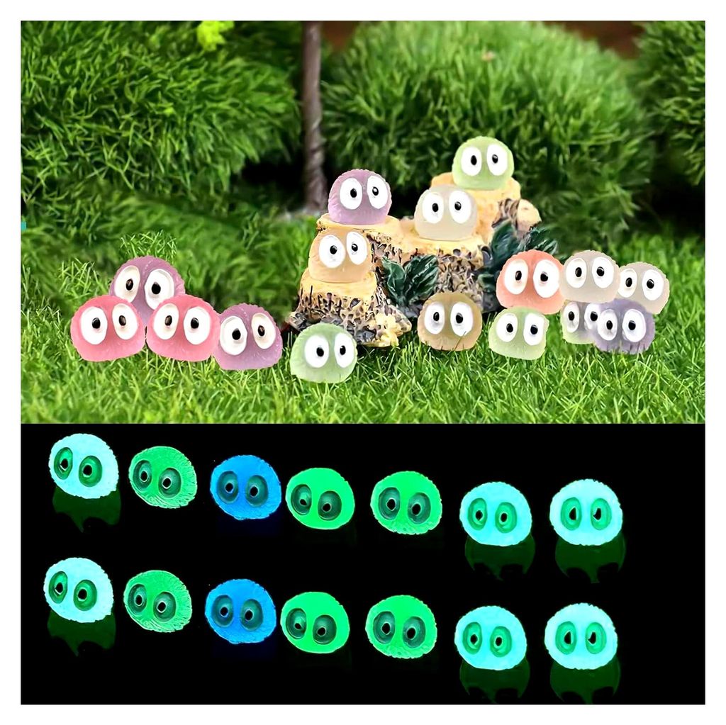 35 Stück verschiedene Feengarten-Accessoires Figuren Waldgeister mit Leuchteffekt im Dunkeln für Garten Dekoration und Topfgestaltung