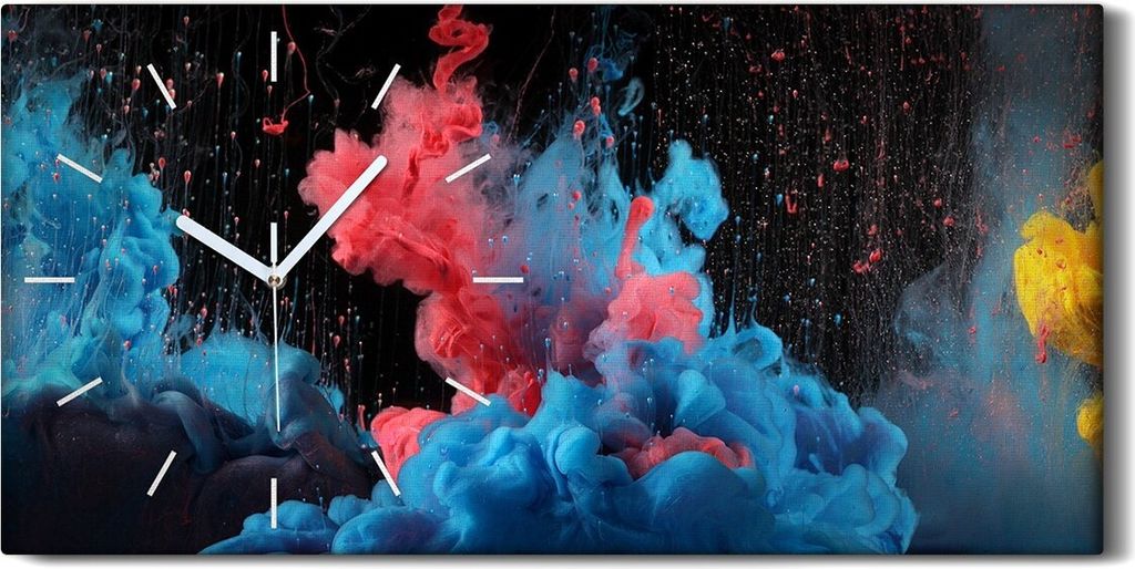 Dekor Leinwand Uhr Wandbilder Geräuschlos 60x30 Malerei Abstrakte Kunst Tinte - weiße Hände