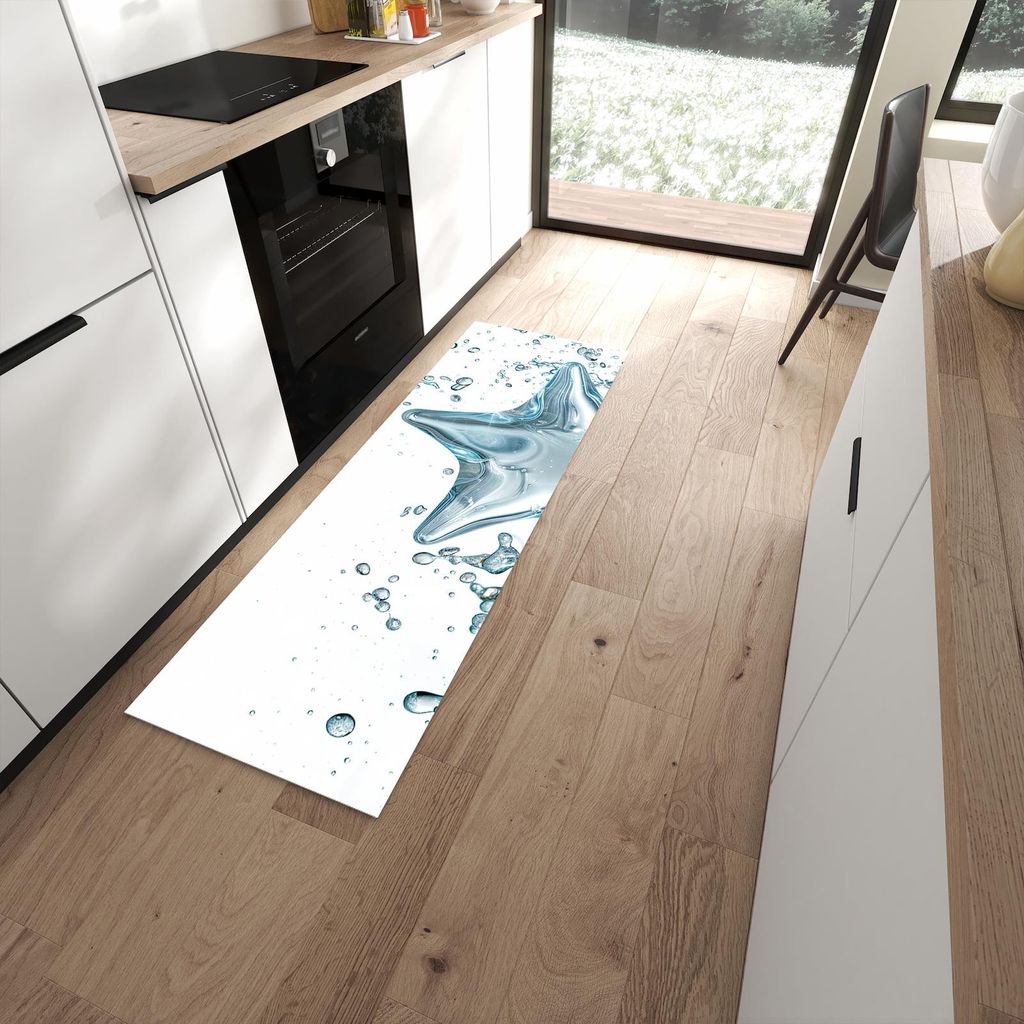 Küchenteppich 60x180cm rutschfest & abwischbar PVC Läufer - Sternspritzer