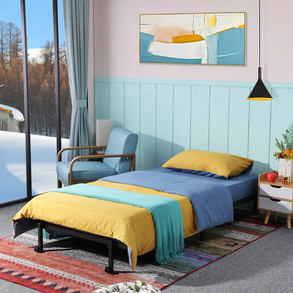 Lit Pliant Stable 90x190 cm : Solution Couchage d'Appoint Facile à Ranger - 11