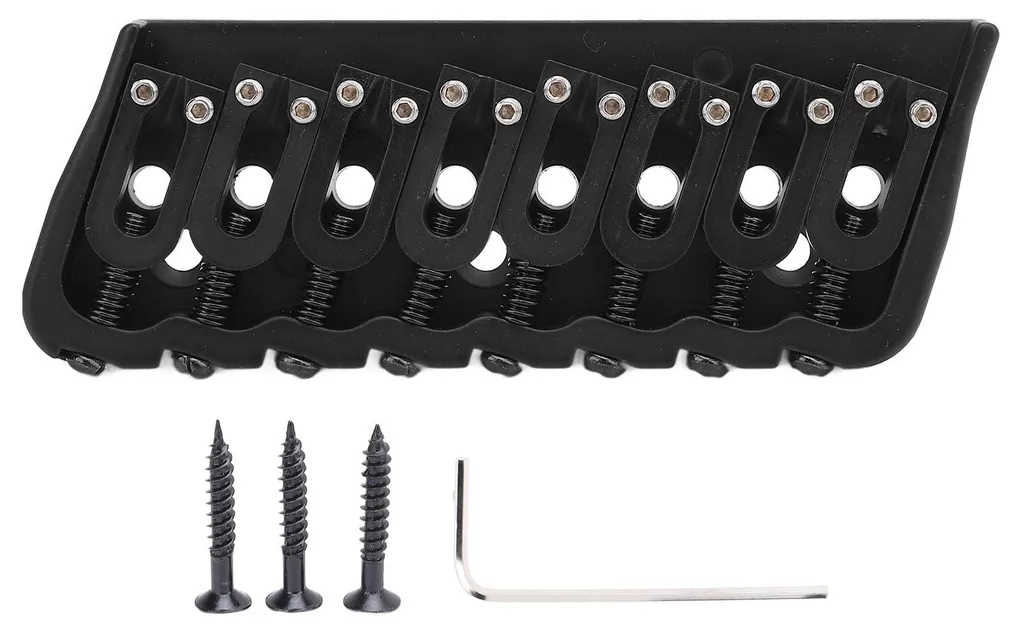 Chevalet de remplacement pour guitare 8 cordes avec sillets de 10,8 mm noir