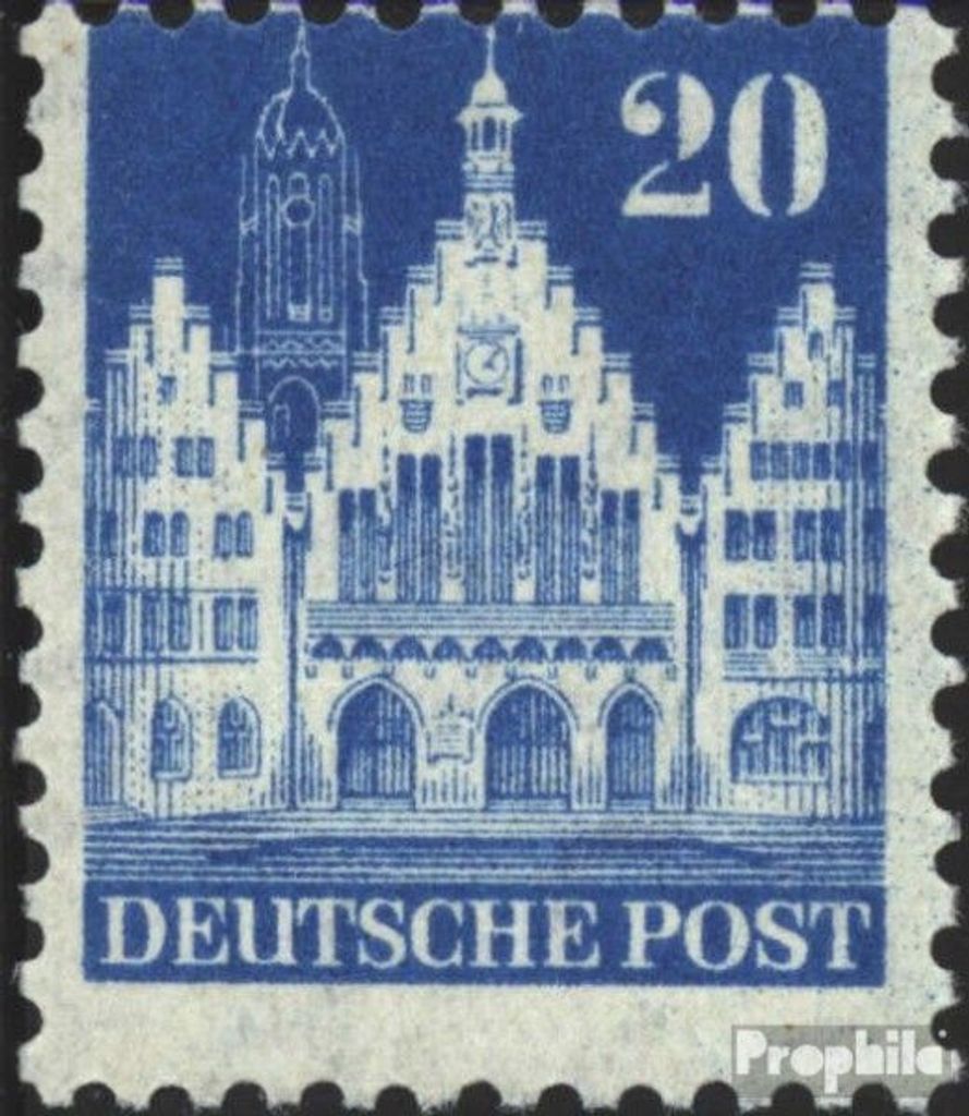 Briefmarken Bizone (Alliierte Besetzung) 1948 Mi 84W F postfrisch Bauten