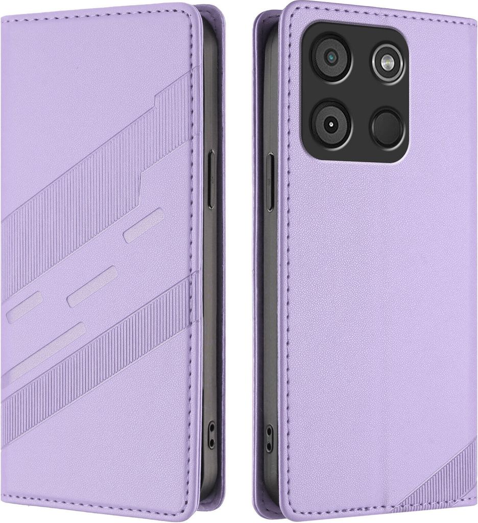 Hülle für itel A60/itel A60S, Kunstleder Brieftaschen Handyhülle mit Kartenfach und Standfunktion Violett