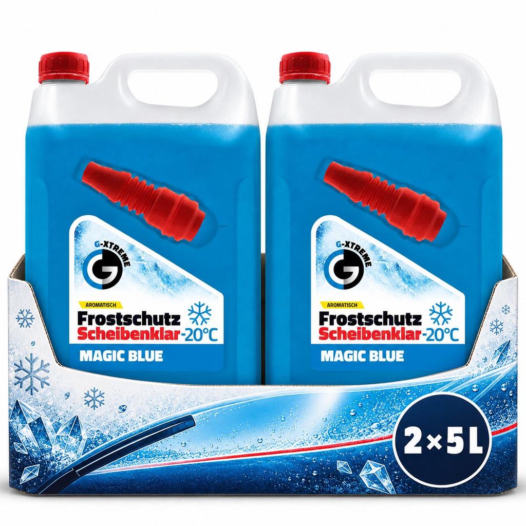2x5L G XTREME Scheibenfrostschutz Magic Blue 10L bis -20°C Produktbild  KI-generiertes Bild