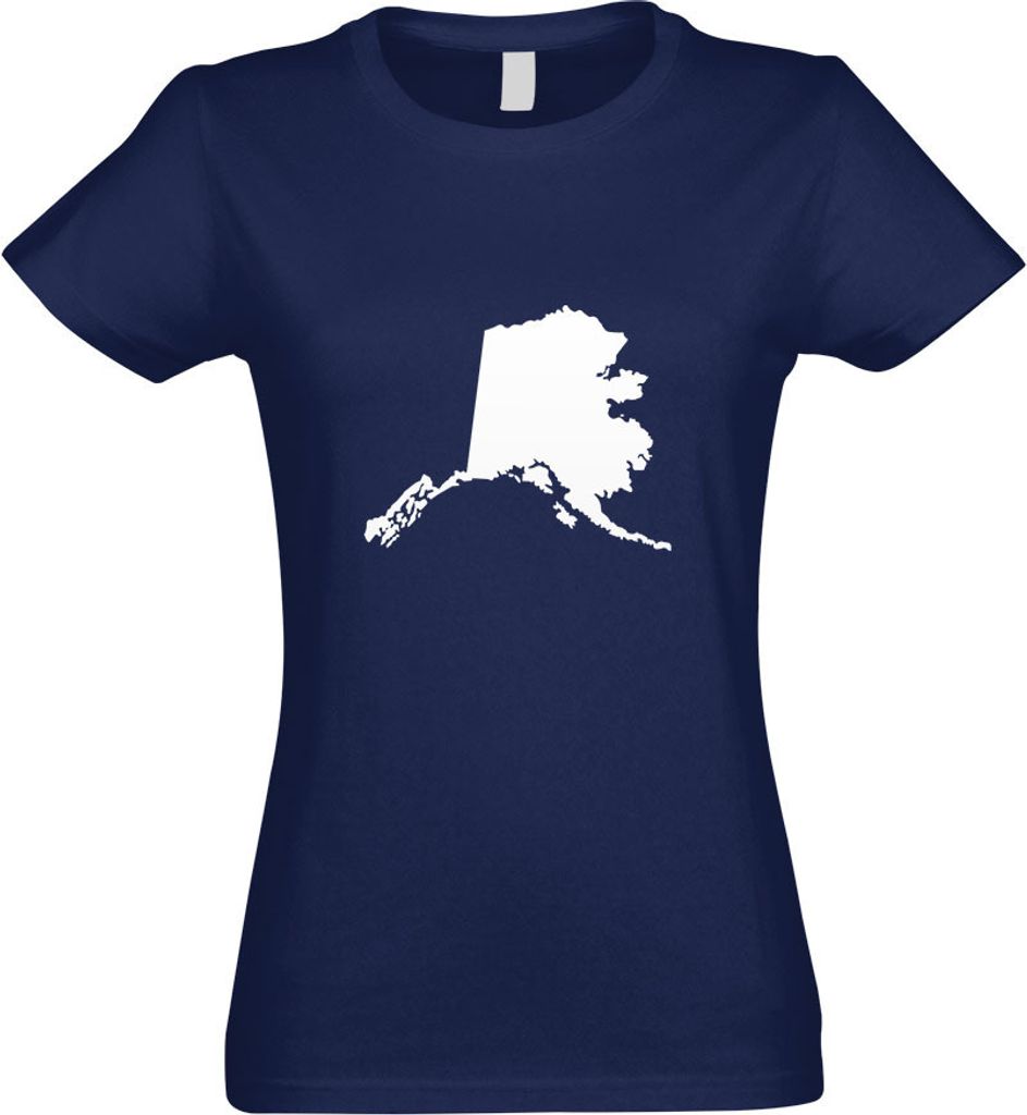 Kiwistar - T-Shirt tailliert - Damen - Navy - USA - Alaska Juneau - mit Motiv Bedruckt - Funshirt Design - Sport - Freizeit - Damen - XXL