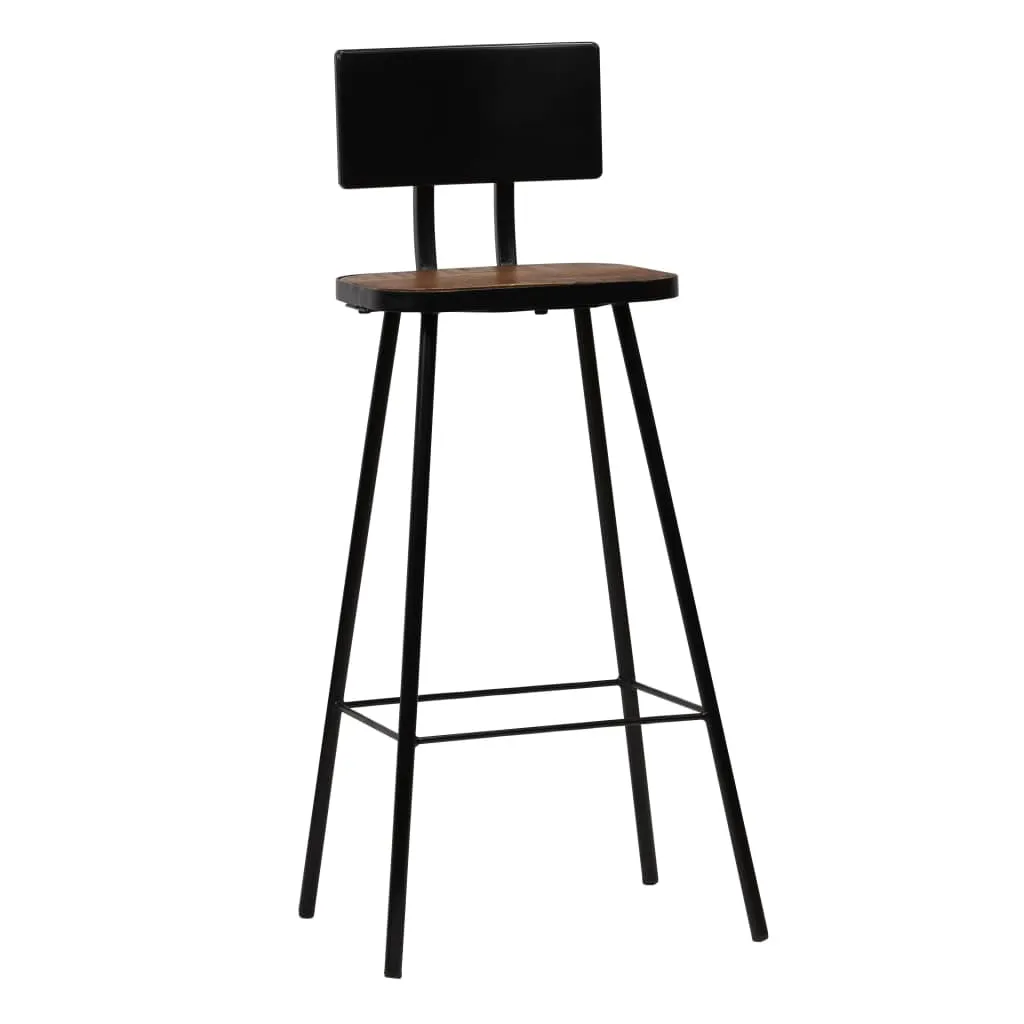 Set 2 Sgabelli Bar vidaXL in Legno di Recupero Massiccio Stile Industrial