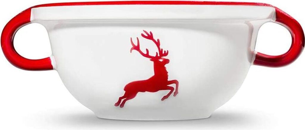 Gmundner Keramik Rubinroter Hirsch Weitling 17cm