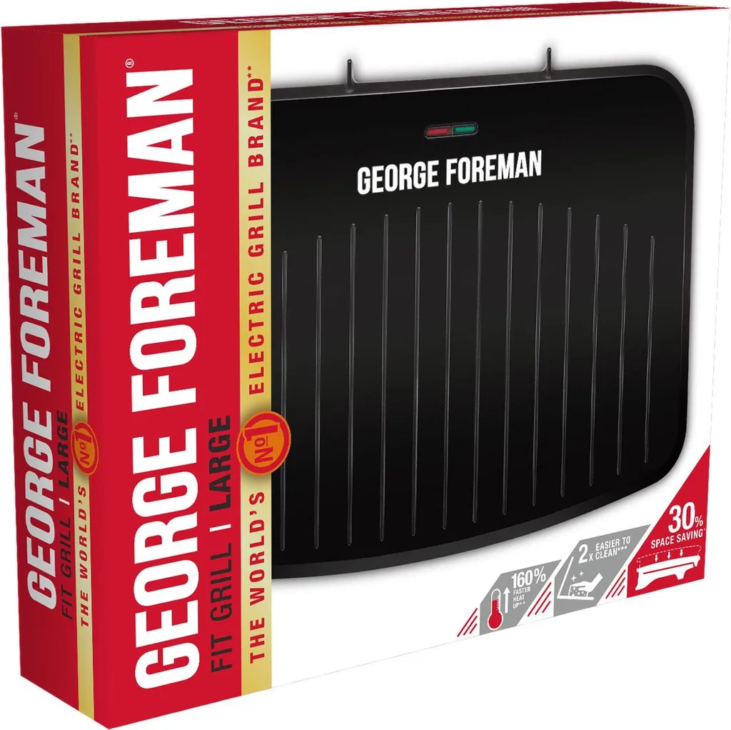 George Foreman Fit Grill Large 25820-56 Gril de Contact Noir Polyvalent