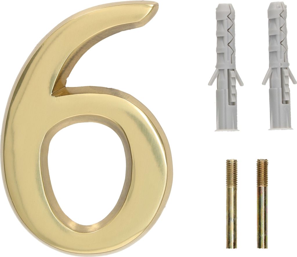 KOTARBAU® Numero civico 3D "6" in ottone Numero di porta da Immagine del prodotto 