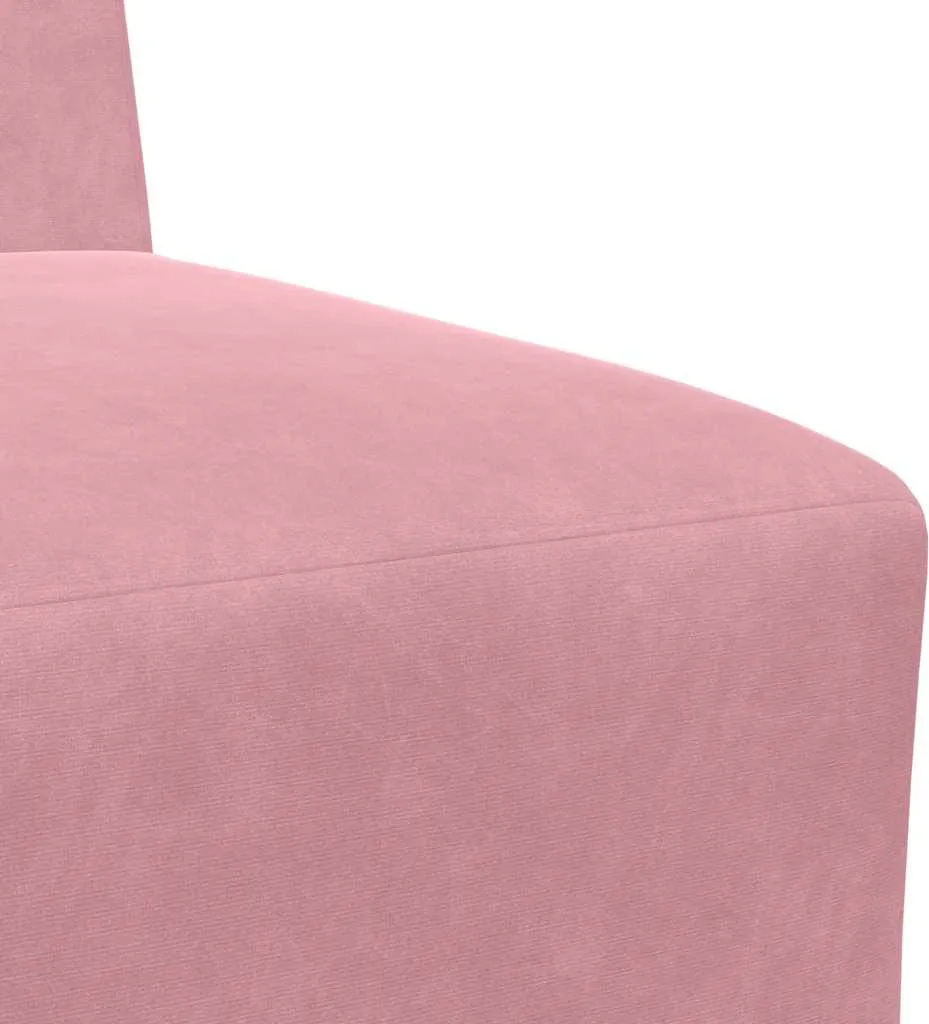 Modulo Divano Velluto Rosa 55 cm | Arredo Modulare Senza Braccioli - 7