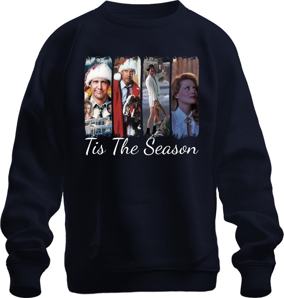 Tis The Season Christmas Vacation Clark Griswold Weihnachtsfilm Uni Sweatshirt Pullover, Navy, M