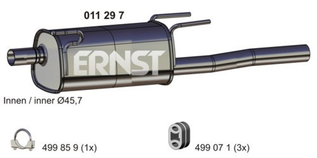 ERNST 011297 Endschalldämpfer für OPEL COMBO Kasten/Kombi Auspuff