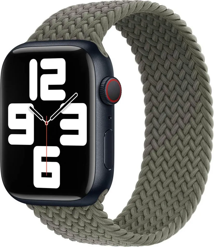 Cinturino Intrecciato Solo Loop Apple Watch Oliva 44-49mm Taglia 12