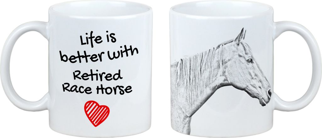 Rennpferd im Ruhestand - Tasse mit Pferd, Tasse mit Bild, personalisiertes Geschenk der Marke Art-Dog