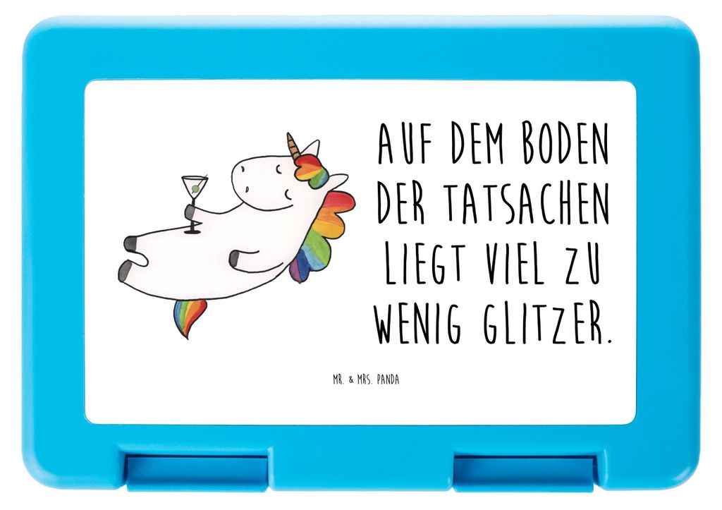 Mr. & Mrs. Panda Bento Box Einhorn Cocktail - Weiß - Geschenk, Brotzeitbox, Unicorn, Lunchbox, Einhörner, Rum, Bentobox, Snackbox, Caipirinha, Fr...