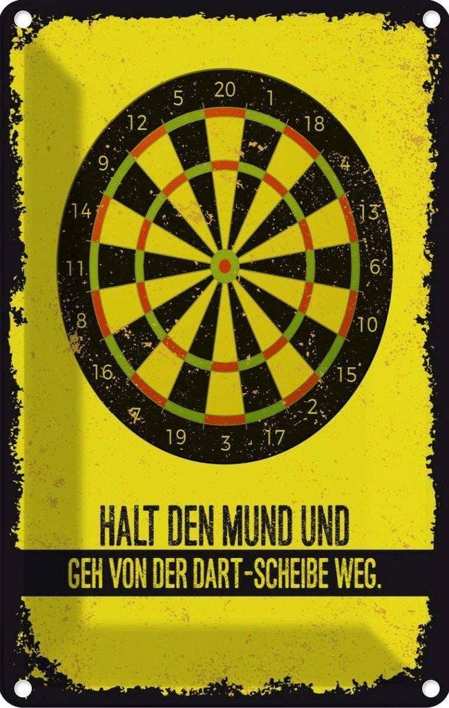 vianmo Blechschild 30x20 cm Halt den Mund und geh von Dart Spruch Zitat
