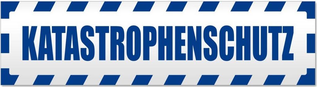 Katastrophenschutz gestreift Magnetschild Schild magnetisch