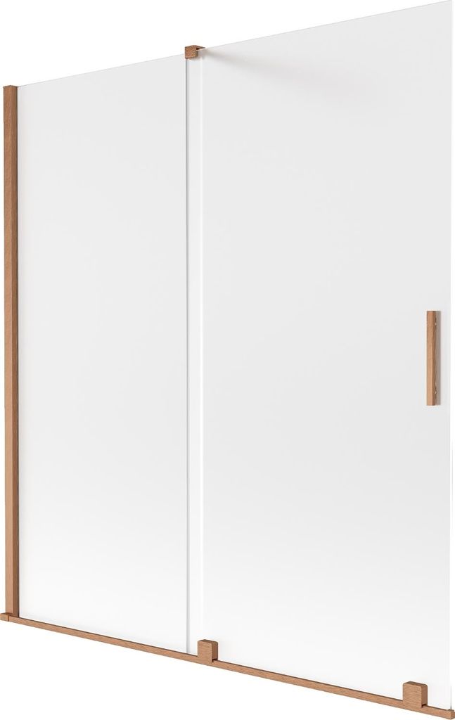 Mexen Velar, 2-flügelige Schiebewand für die Badewanne 150 x 150 cm, gefrostet, gebürstetes Kupfer - 896-150-000-31-65