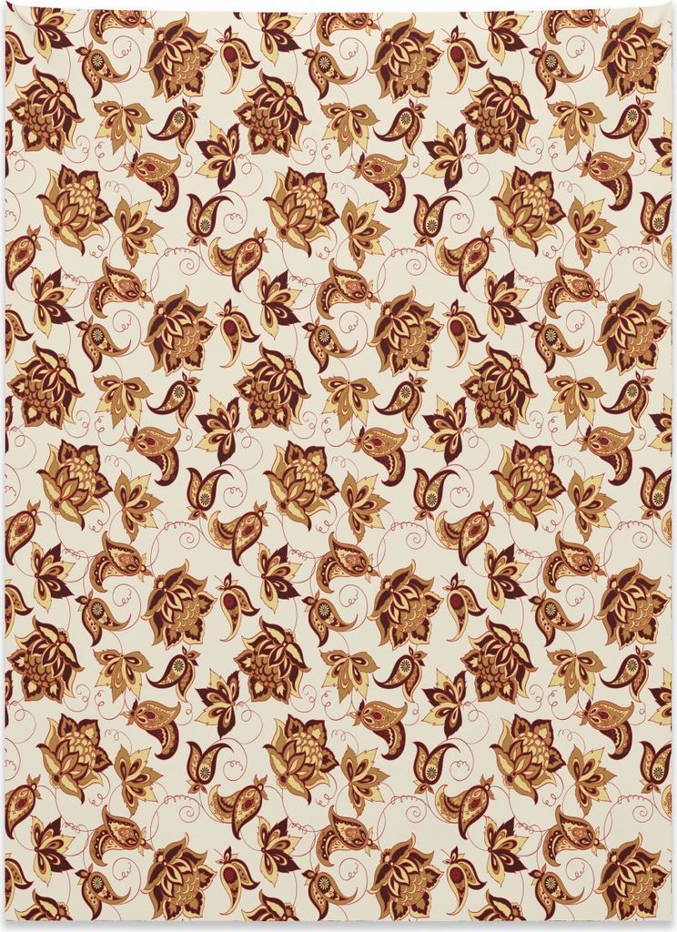 Abakuhaus Paisley Wandteppich, Ethnisches asiatisches Motiv aus Weiches Mikrofaser Stoff Kein Verblassen Klare Farben Waschbar, 110 x 150 cm, Blass...