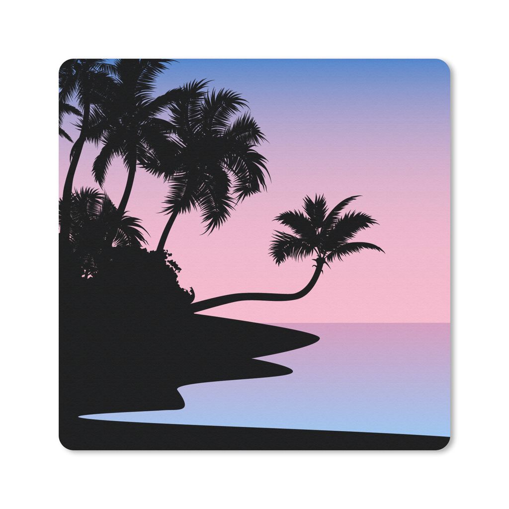 MuchoWow Mauspad Mousepad Palme - Strand - Schatten 30x30 cm - Mousepads - Maus Mat - Pad - Mausunterlage - Gaming