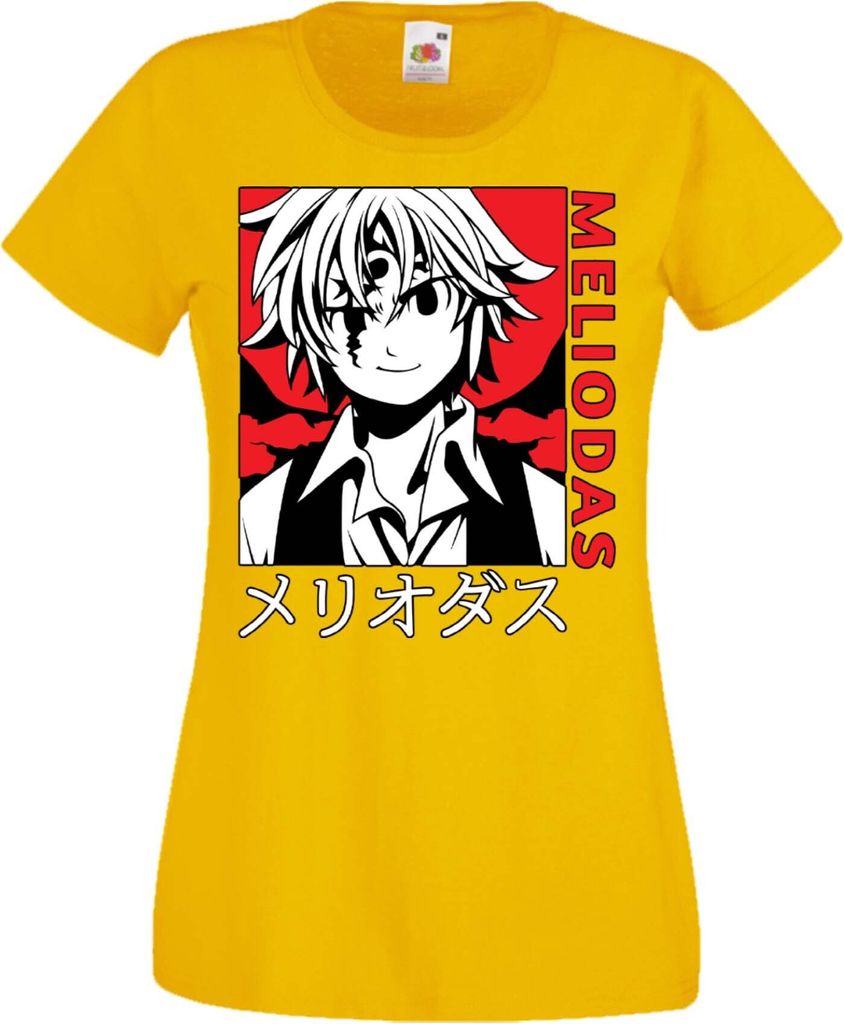 Damen T-Shirt Manga Anime The Seven Anime Deadly Manga Sins Meliodas 04 Sins Meliodas, Lady S / Gelb