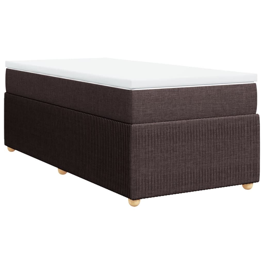 "2026 Moderne" Boxspringbett mit Matratze Dunkelbraun 100x200cm Stoff - Klassische Betten Bettrahmen CC832103
