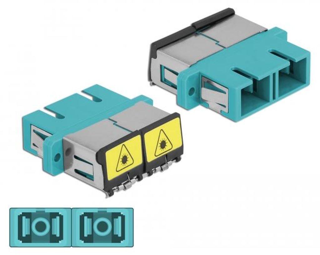 Delock LWL Kupplung SC Duplex Buchse zu SC Duplex Buchse Multimode aqua