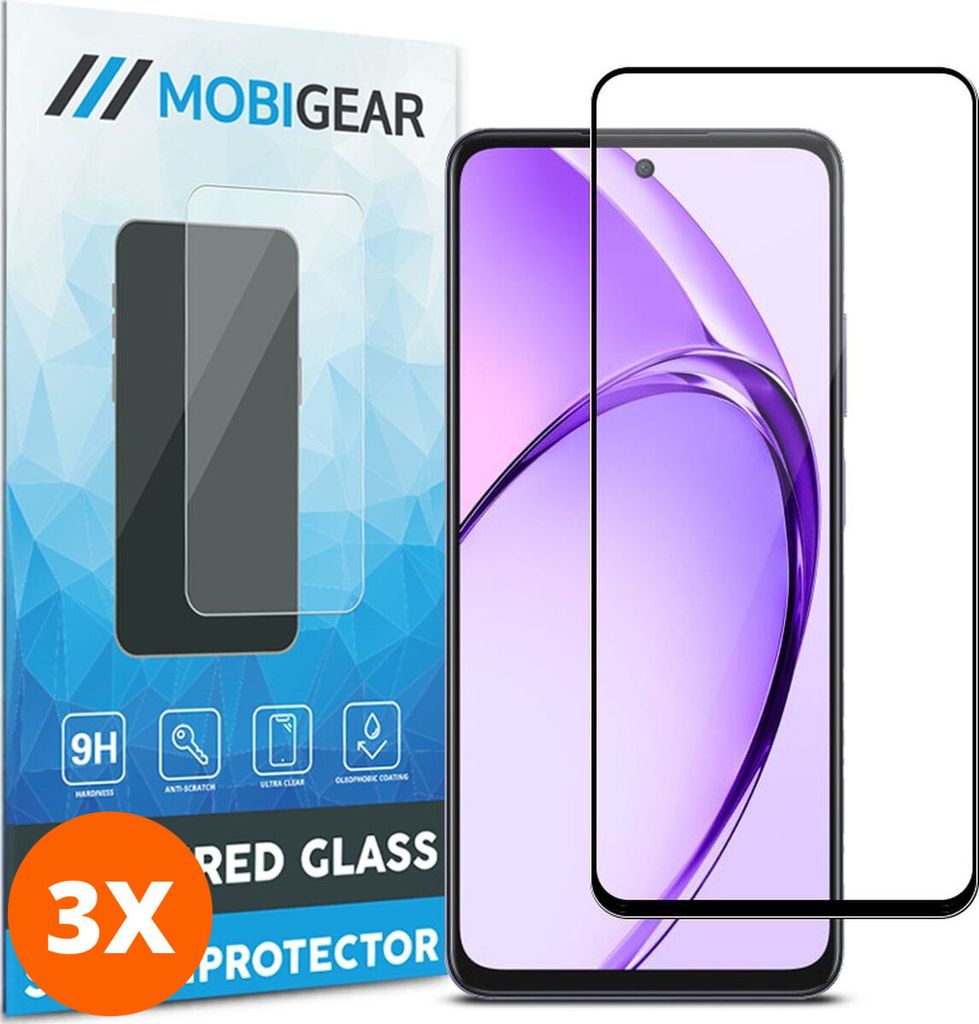 Mobigear Premium 9.98 OPPO A80 Panzerglas Gehärtetes Glas Displayschutz - Hüllenfreundlich (3er Pack)