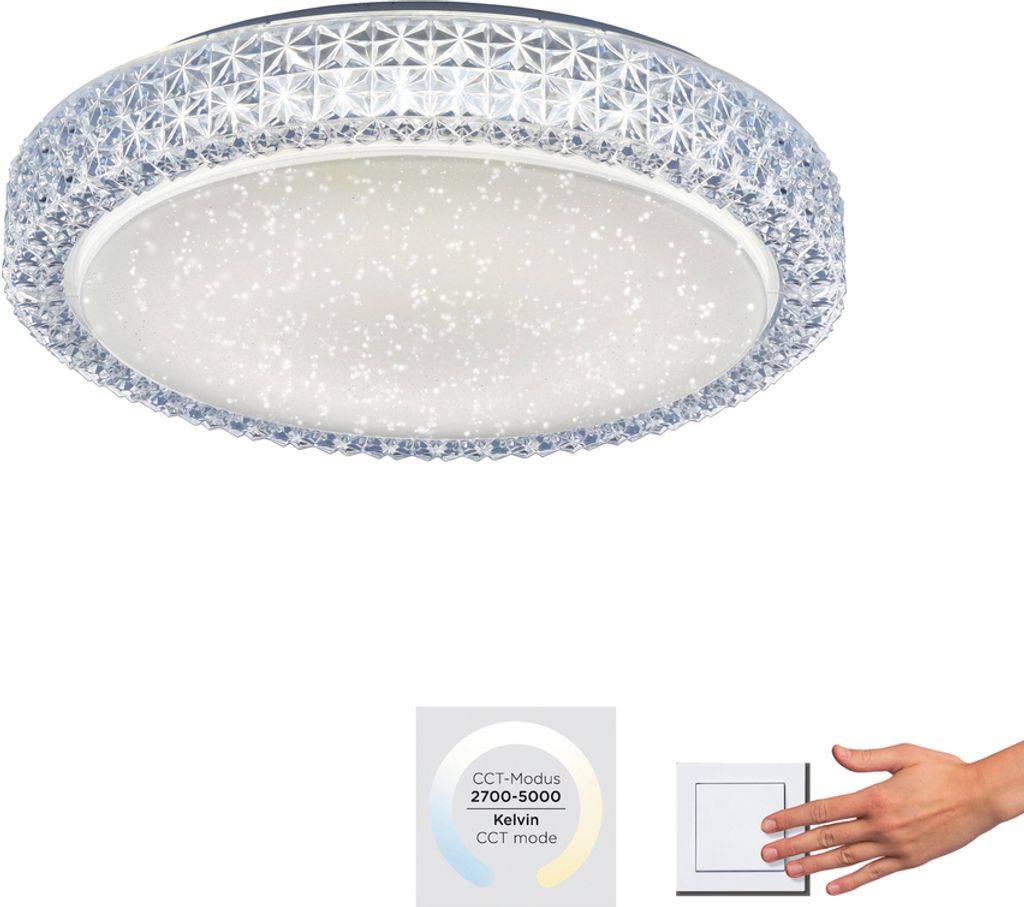 JUST LIGHT LED Deckenleuchte FRIDA Kristall-Optik, Produktbild 7