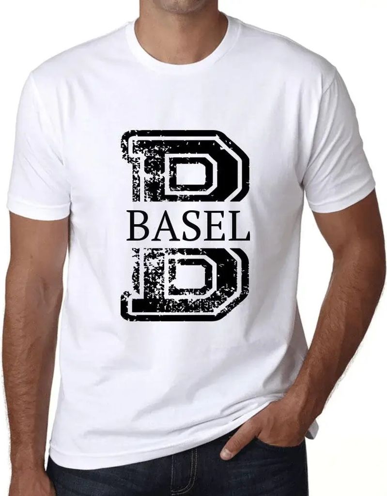 Herren Grafik T-Shirt Basel Öko-Verantwortlich Vintage Jahrgang Kurzarm Lustige Druck Geburtstag Geschenk Mann