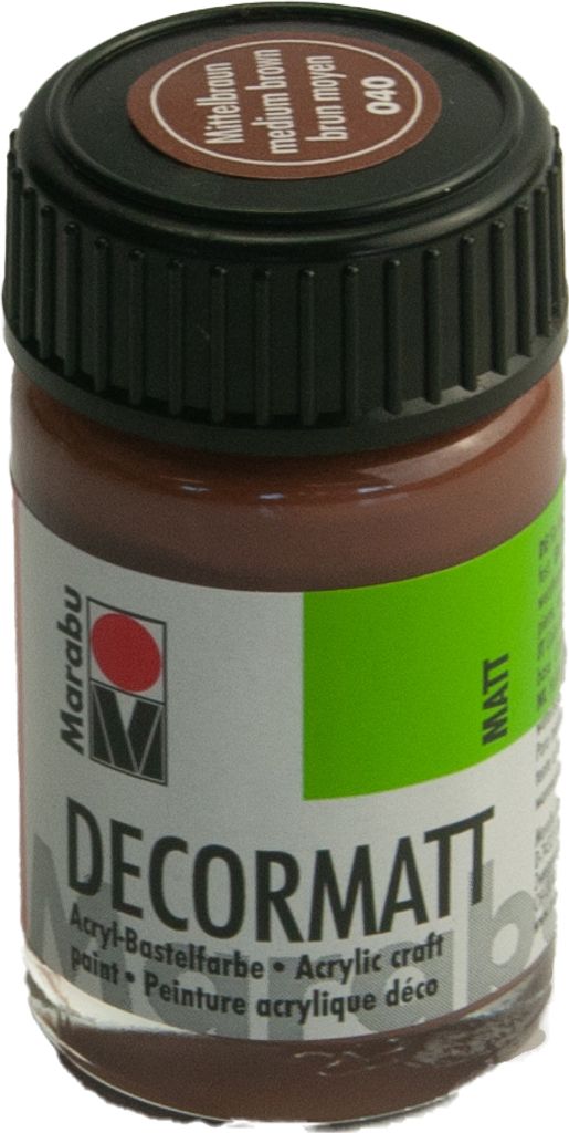 Marabu 1401 39 040 Decormatt Acryl, Mittelbraun 040, 15 ml