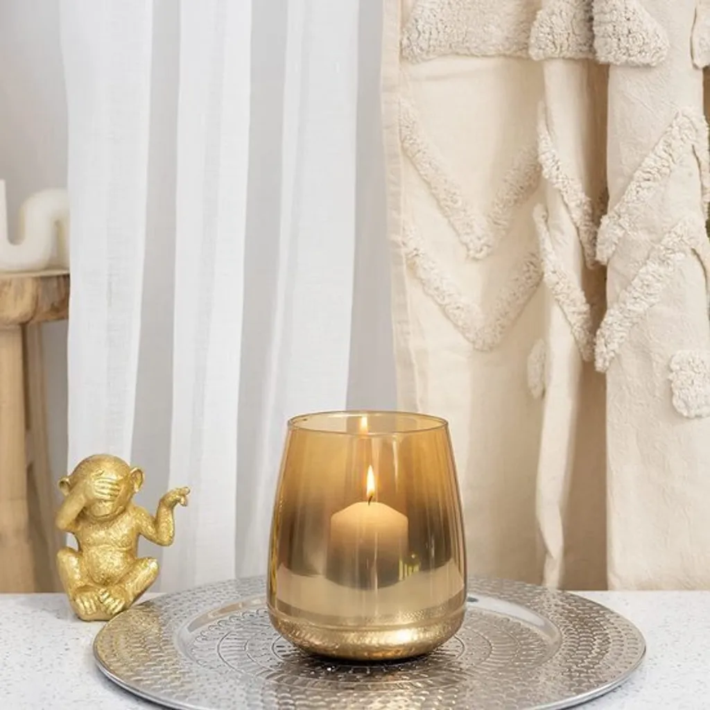 Petit Vase de Table Doré 17 cm en Verre Stable : Fini les Vases Fragiles
