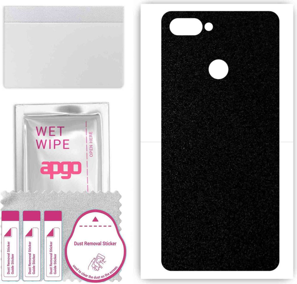 apgo Rückseite Schutzfolie, Skin, kompatibel mit Realme U1, Hinten Displayschutzfolie aus Vinylfolie, kratzfest, einfache Montage - Mattschwarz