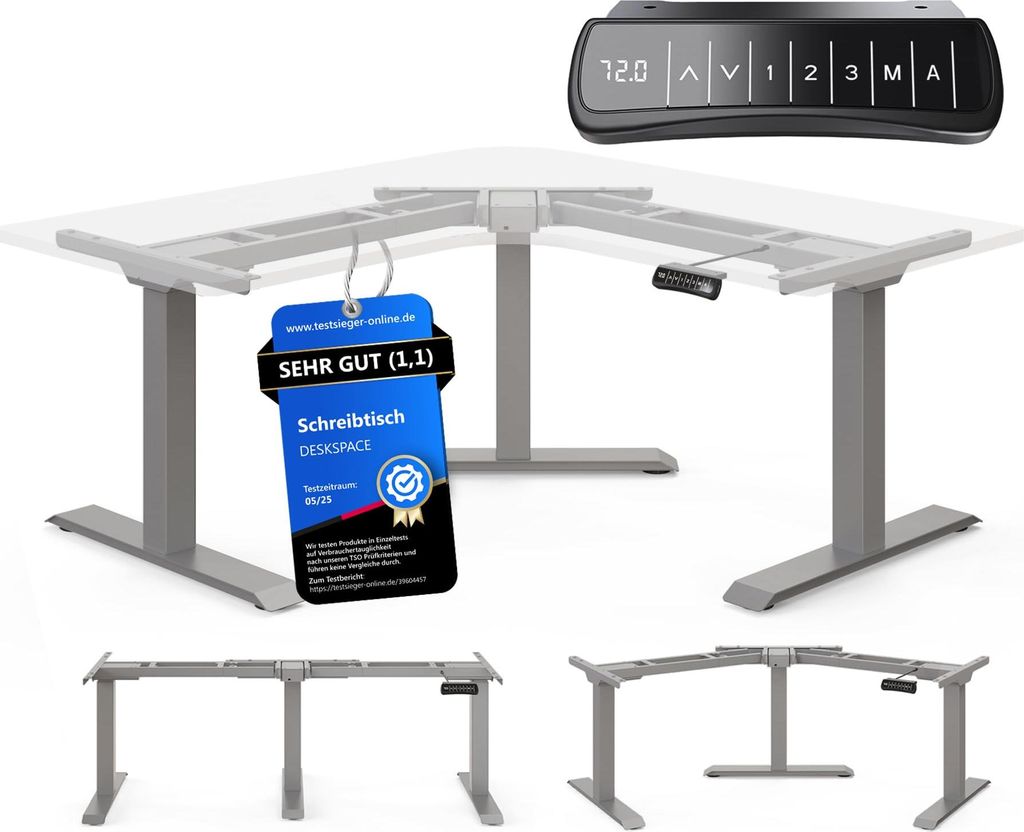 DESKSPACE CORNER Schreibtisch, Elektrisch höhenverstellbar, Produktbild 