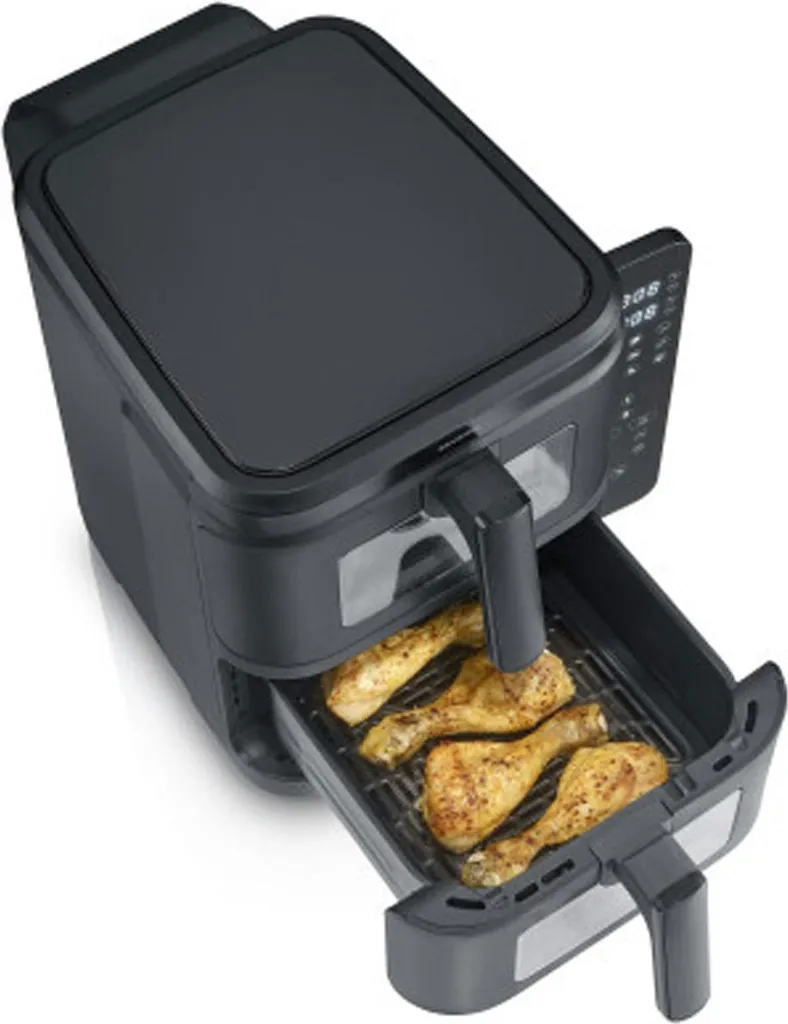 Friteuse à Air Severin 2600W Grande Capacité 2x5,5L Noir 19 Programmes - 12