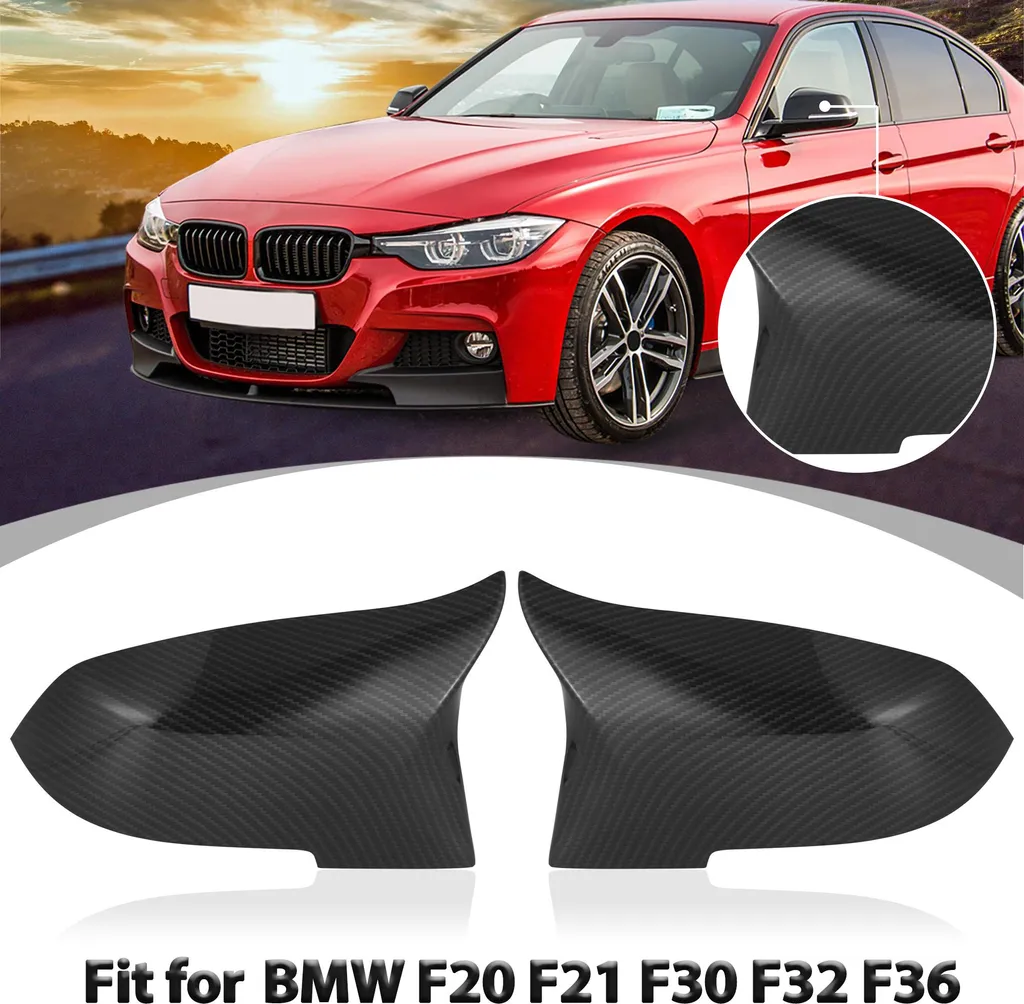 Paire de Coques de Rétroviseur en Fibre de Carbone pour Auto 2 Pièces