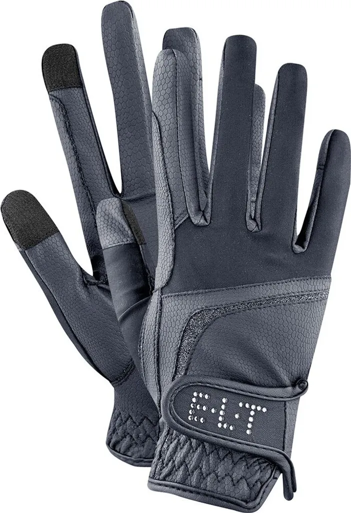Gants équitation respirants ELT Noelle bleu foncé XS