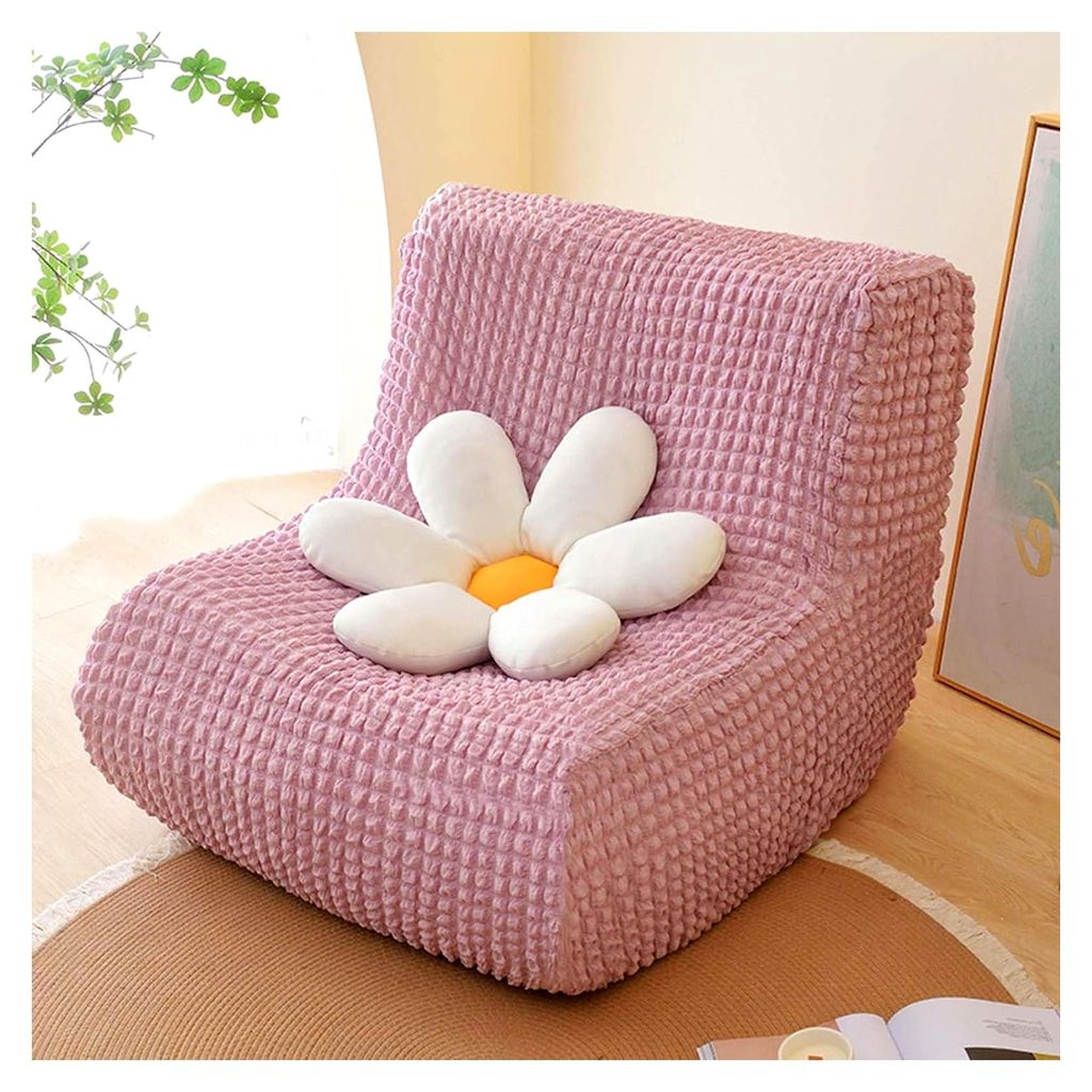 Einzelsitz-Schaumstoff-Sofabezug, Stretch Sofahusse ohne Armlehnen für Togo Stuhl, maschinenwaschbar (Pink)