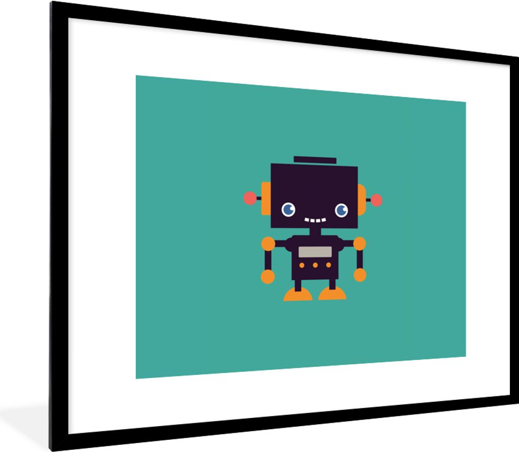 MuchoWow® Gerahmtes Poster Roboter - Gesicht - Antenne - Produktbild 