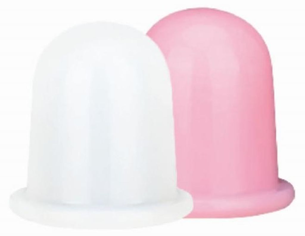 UNIQ Anti Cellulite Cup Massage Set, 2er Pack Silikon Saugglocken für Bindegewebsmassage, Weiß und Rosa