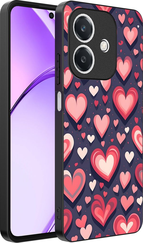 Smartphonica Telefon Fall geeignet für Oppo A3 - A3X mit Herzen Impressum - TPU Backcover Fall mit Herz-Design