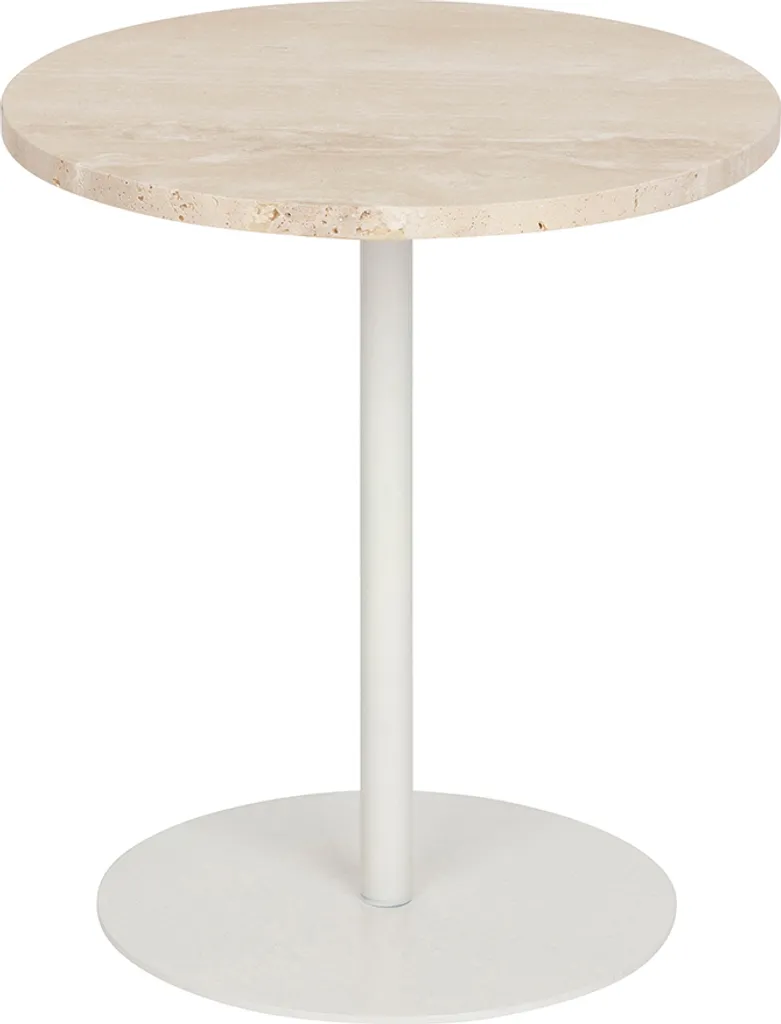 Eazy Living Table d'appoint Ø 40 cm Perine Blanc - Bout de Canapé Chic